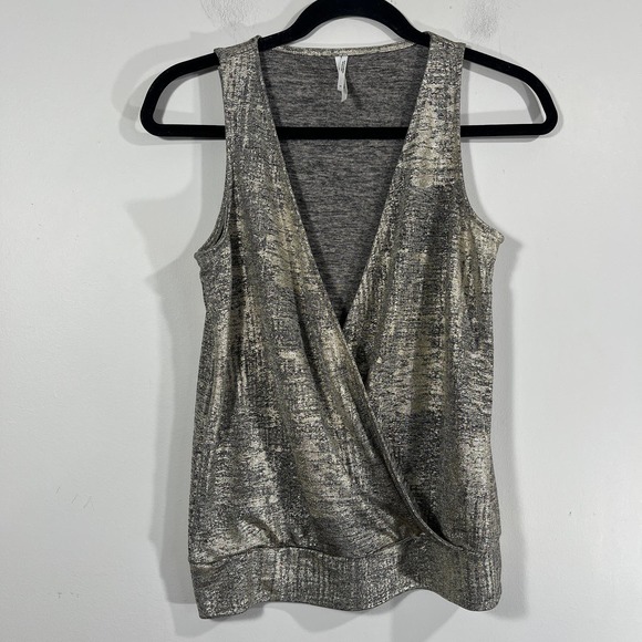 Anthropologie Gold Sabrina Shimmer V-Neck Sleeveless Blouse Women's‎ XS - Picture 6 of 6
